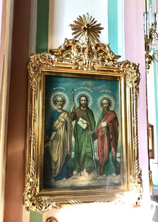 Икона Пророка Иоанна Предтечи, Апостолов Петра и Павла